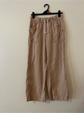 C&C California Wide-Leg Drawstring Pants in Light Tan